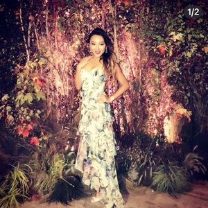 Parker Floral Tiered Ruffle Maxi Dress - Cream and Pastel Floral